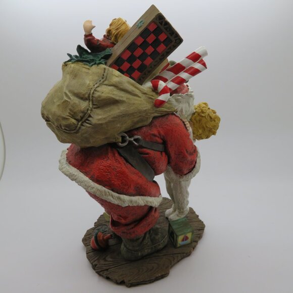 Christmas Santa Figurine Vintage Saturday Evening Post Embracing Hug Child Gifts - Picture 6 of 16